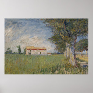 Póster Casa de campo en un Poster de trigo