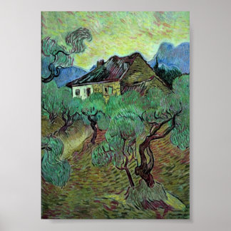 Póster Casa de campo entre olivos Bella Artes Van Gogh