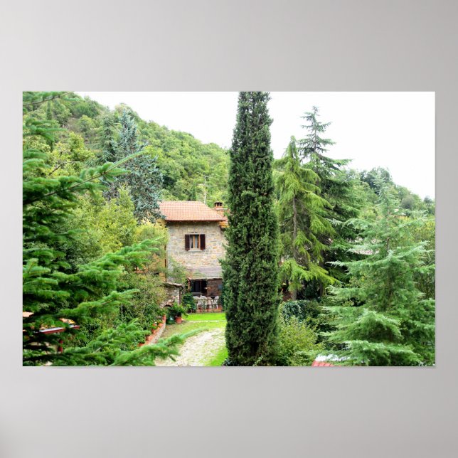 Póster Casa de campo rústica italiana toscana. Toscana. (Frente)