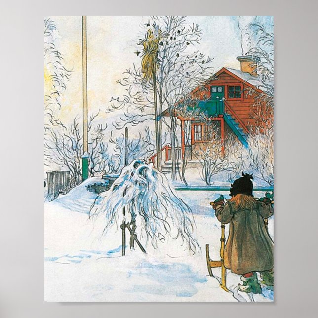 Póster Casa De Campo Y Lavadero De Carl Larsson (Frente)