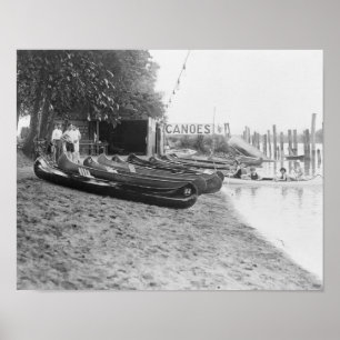 Póster Casa de canoa Yocum, Parque de playa Arlington