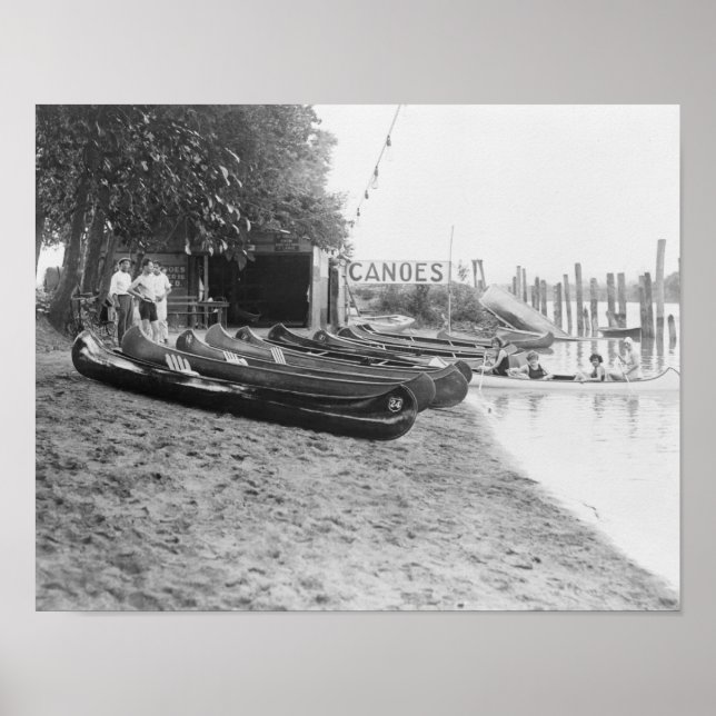 Póster Casa de canoa Yocum, Parque de playa Arlington (Frente)