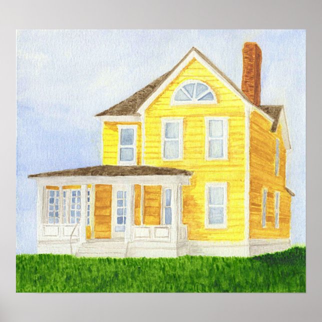 Póster Casa de color amarillo (Frente)