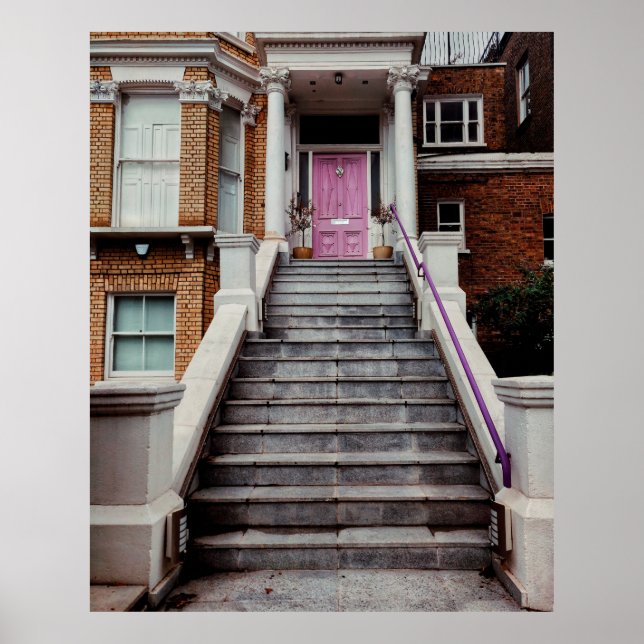 PÓSTER CASA DE CONCRETO BLANCO QUE MUESTRA MADERA PURPLE  (Frente)