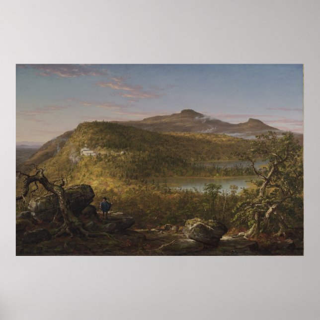 Póster Casa de dos lagos y montañas — Thomas Cole (Frente)