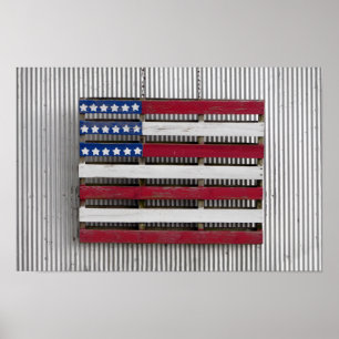 Póster Casa de Embarcaciones Bandera Americana