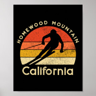 Póster Casa de esquí vintage Homewood Mountain California