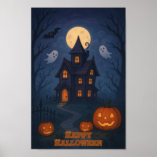 Póster Casa de fantasía y belleza   Halloween-