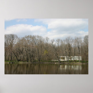 Póster Casa de Farnsworth, reflexión fluvial