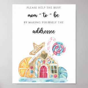 Póster Casa de galletas - Ayude a la futura madre ocupada