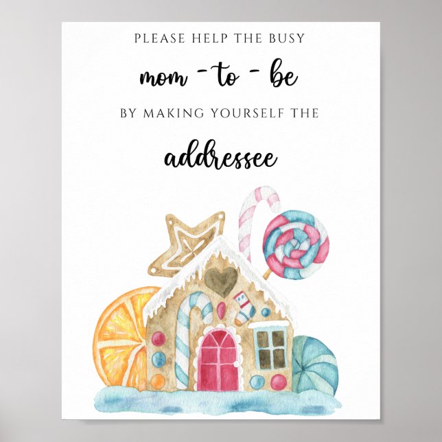 Póster Casa de galletas - Ayude a la futura madre ocupada (Frente)