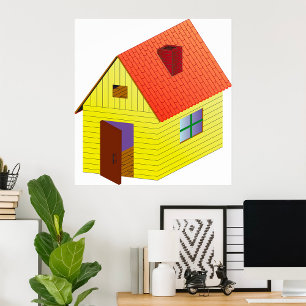 Póster Casa de granero amarilla