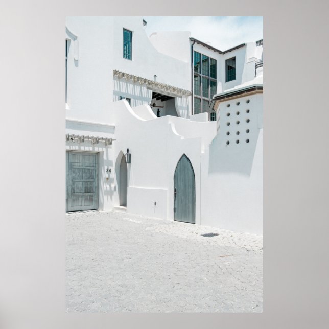 Póster Casa de hormigón blanco (Frente)