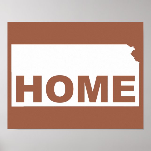 Póster Casa de Kansas lejos del Rótulo del Poster estatal (Frente)