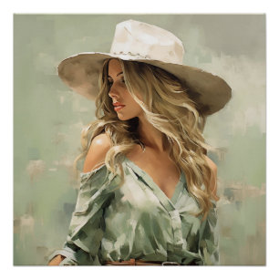Póster Casa de la Cabeza: Arte Pared Cowgirl