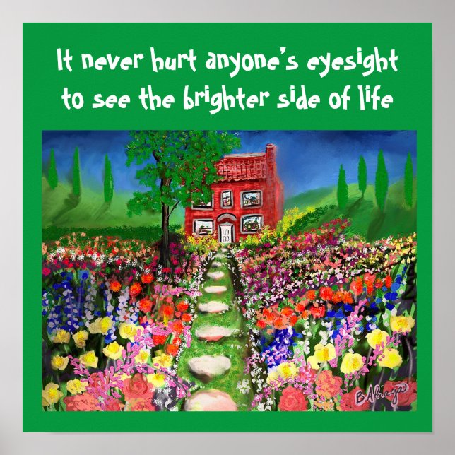 Póster Casa de la Naturaleza con plantilla de jardines Gu (Frente)