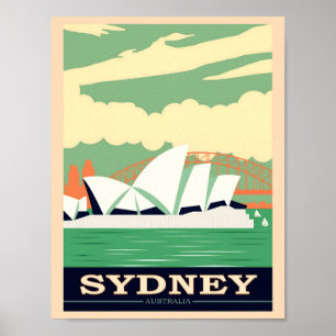 Póster Casa de la Ópera y Puente del Puerto de Sydney 2,