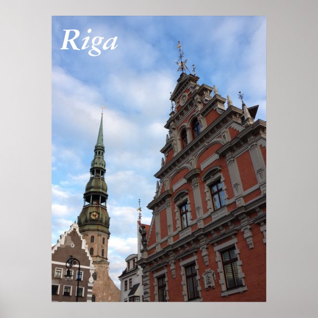Póster Casa de las cabezas negras. Riga, Letonia (Frente)
