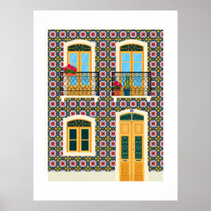 Póster Casa de Lisboa con azulejos