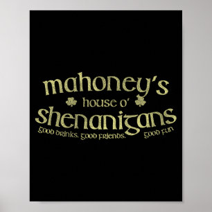 Póster Casa de Mahoneys O Shenanigans Nombre Irlandés Div