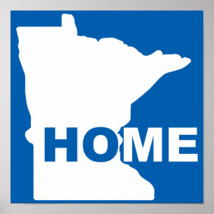 Póster Casa de Minnesota Lejos Del Rótulo Poster Estatal