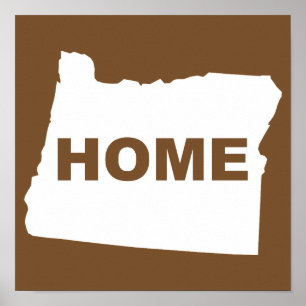 Póster Casa de Oregon lejos del Rótulo del Poster estatal