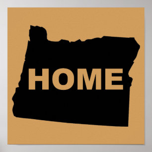 Póster Casa de Oregon lejos del Rótulo del Poster estatal