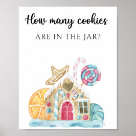 Póster Casa de pan de jengibre - adivina cuántas galletas
