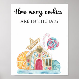 Póster Casa de pan de jengibre - adivina cuántas galletas