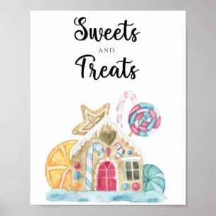 Póster Casa de pan de jengibre - dulces y regalos baby sh