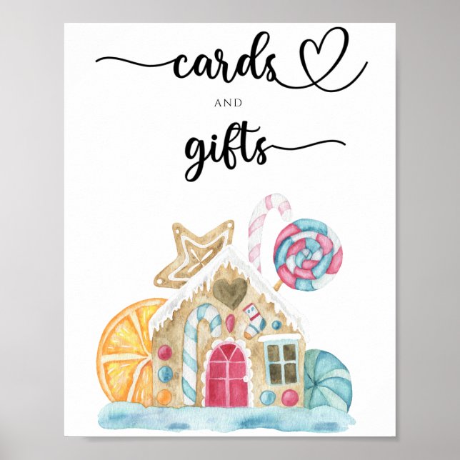 Póster Casa de pan de jengibre - naipes y regalos con duc (Frente)