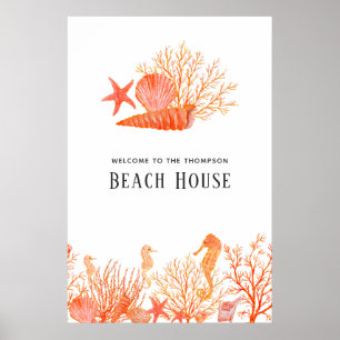 Póster Casa de Playa de Coral Vivo