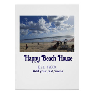 Póster Casa de playa establecida. Agregar año foto latitu