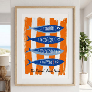 Póster Casa de Playa Personalizada Moderna