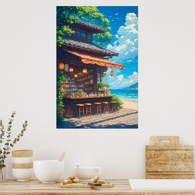 Póster Casa de té farolillo junto al mar (Cocina)