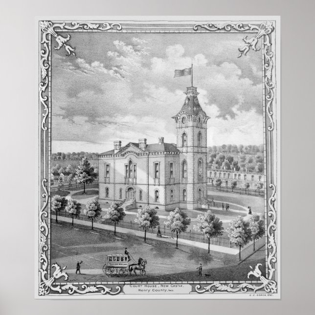 Póster Casa de Tribunal del Castillo de Indiana (Frente)