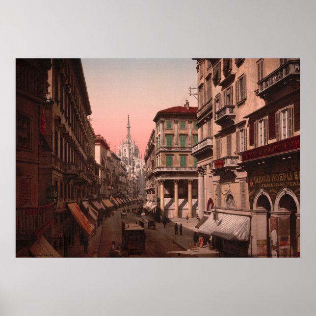 Póster Casa de Víctor Emmanuel, Milán, Italia (Frente)