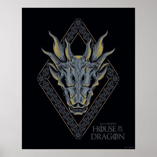 Póster CASA DEL DRAGÓN | Balerion Skull Diamond Escudo (Frente)