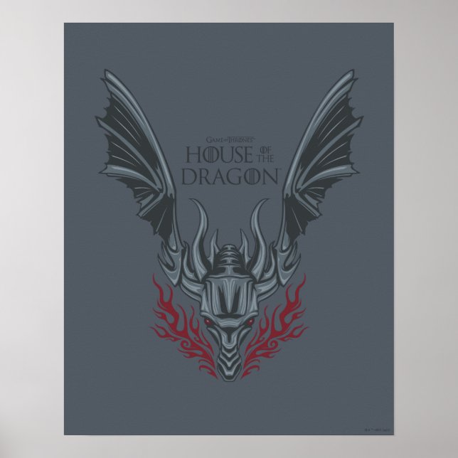 Póster CASA DEL DRAGÓN | Cabeza Dragón Respiradora (Frente)