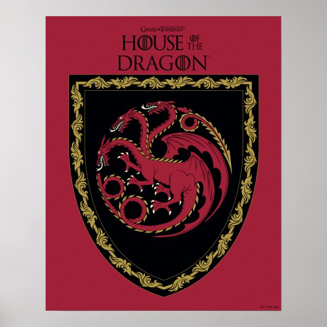 Póster CASA DEL DRAGÓN | Escudo de House Targaryen (Frente)