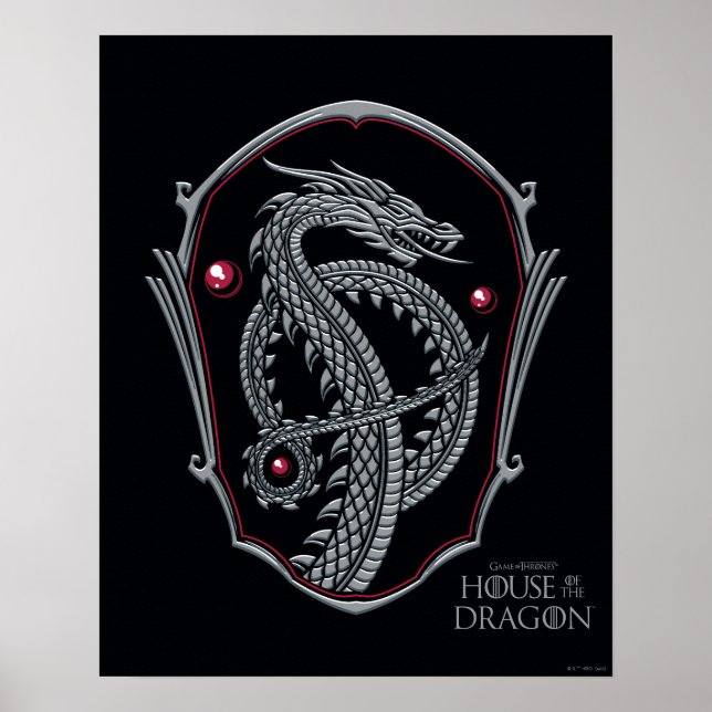 Póster CASA DEL DRAGÓN | Escudo Silver Dragon (Frente)