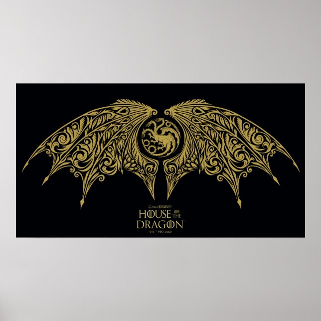 Póster CASA DEL DRAGÓN | Escudo Targaryen alado (Frente)