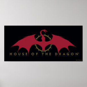 Póster CASA DEL DRAGÓN   Gráfico Dragón Rojo