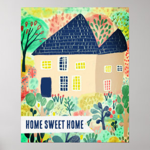 Póster CASA DULCE Personalizado Casa Ilustracion Jardín