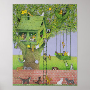 Póster Casa en el árbol del gato