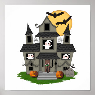 Póster Casa encantada de Halloween