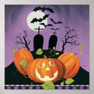 Póster Casa encantada fantasmagórica de Halloween