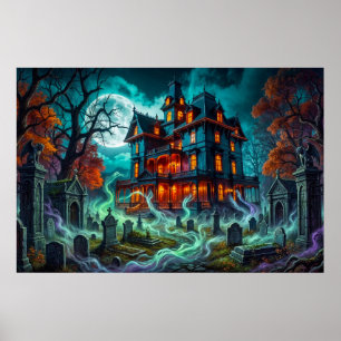 Póster Casa espeluznante junto al cementerio embrujado