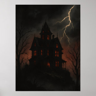 Póster Casa gótica embrujada