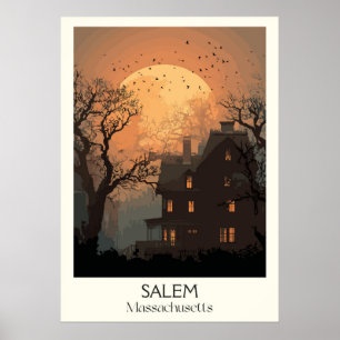 Póster Casa histórica de Salem Massachusetts Vintage Spoo